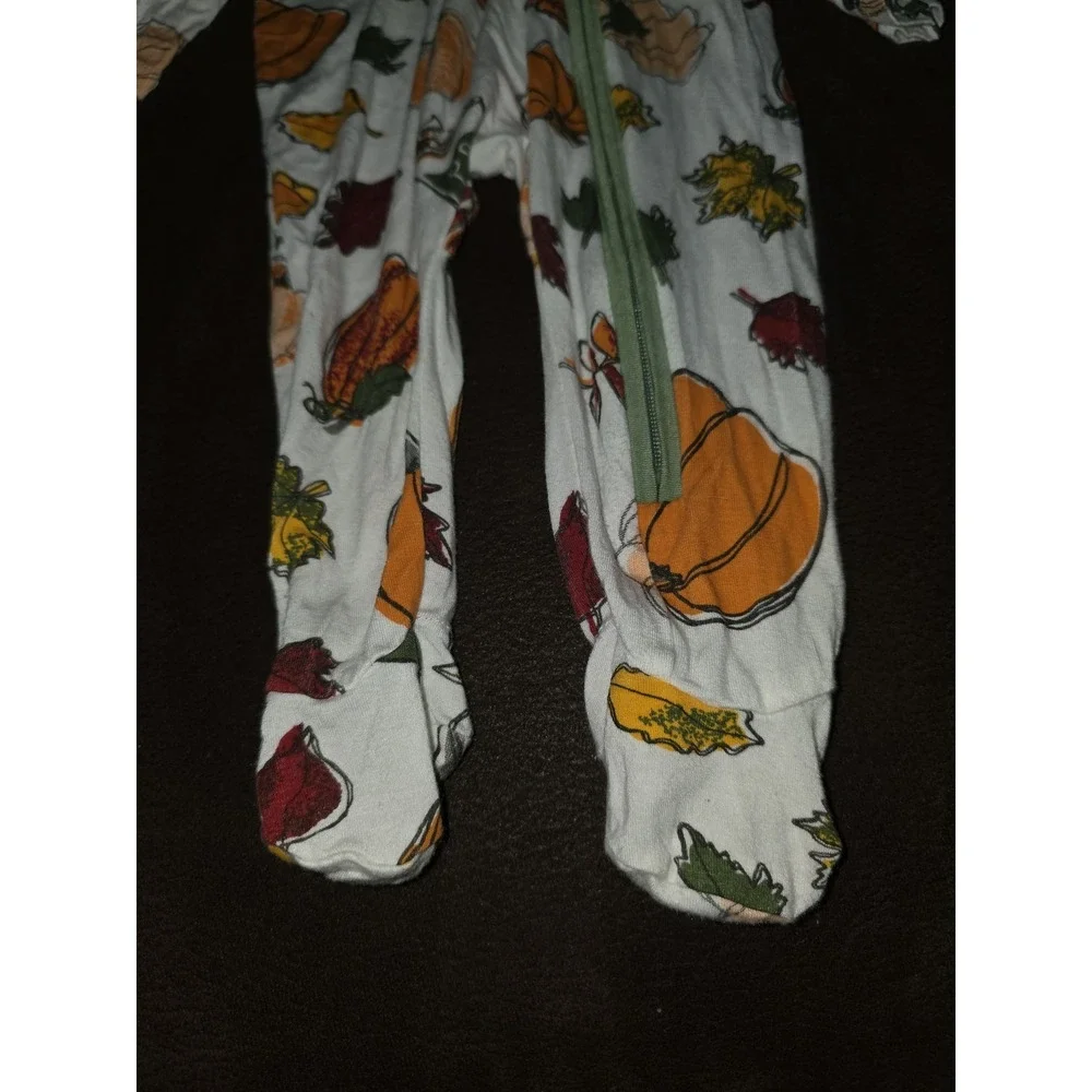Mudpie mud pie fall autumn Halloween pumpkin pie PSL 0 3 months bamboo sleeper